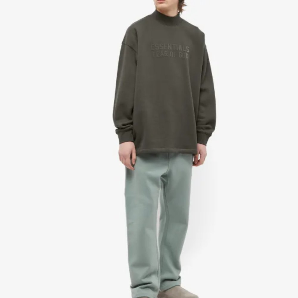 Essentials Fear Of God Off Black Crew Neck Sweatshirt